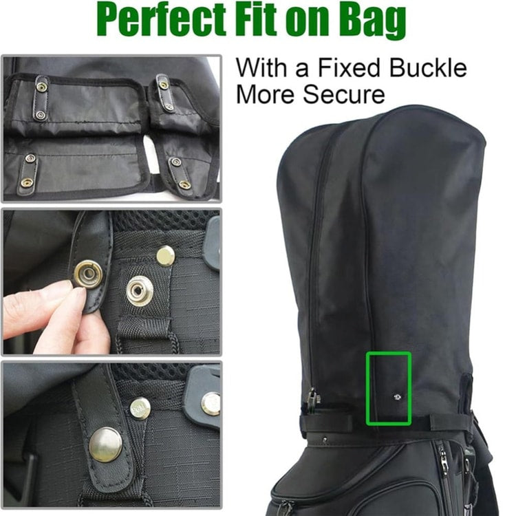 Waterproof Golf Club Rain Cover, Dustproof Zipper Hood, Portable Club Protector with Buckle for Outdoor Protection