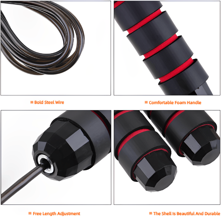 Adjustable Jump Rope for Workouts – Steel Wire, Tangle-Free Skipping Exercise for Home & Gym